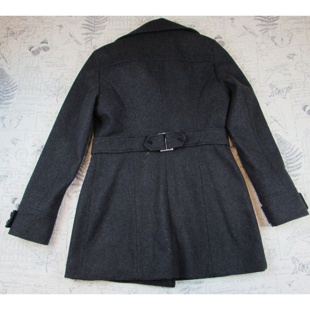 Betsey Johnson Womens Gray recycled wool double breasted leopared lined coat 6 - Picture 7 of 7